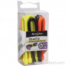 NITE IZE Gear Tie,12,Black, Orange, Yellow,PK12 GTPP12-A1-R8 553870957